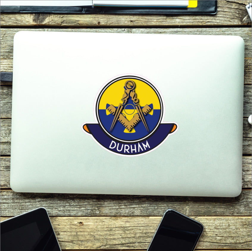 Durham Masonic Car Sticker | UV Laminated redplume