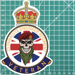 23 Parachute Engineer Regiment Veteran UV Laminated Skull & Beret Decal redplume