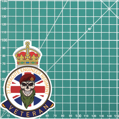 23 Parachute Engineer Regiment Veteran UV Laminated Skull & Beret Decal redplume