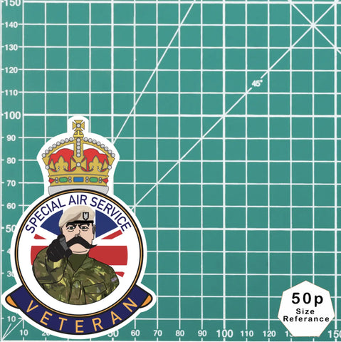 Special Air Service (SAS) Veteran UV Laminated Kitch & Beret Decal/Sticker