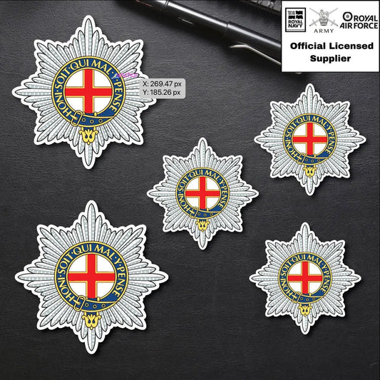 5 x Coldstream Guards Vinyl Stickers - 2x 75mm, 3x 50mm - Official MoD Reseller redplume