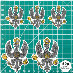 5 x King's Royal Hussars Vinyl Stickers - 2x 75mm, 3x 50mm - Official Reseller redplume