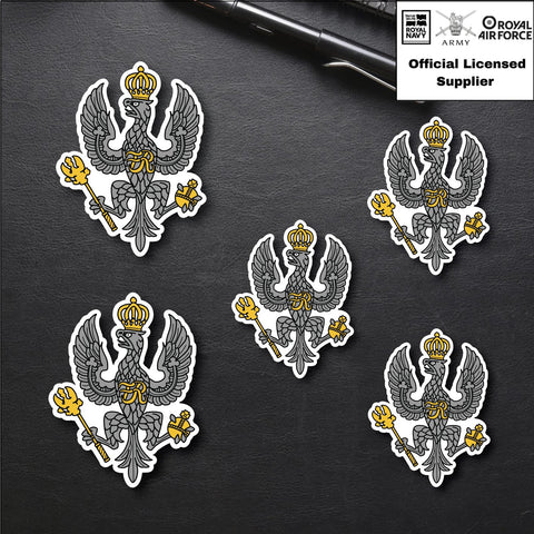 5 x King's Royal Hussars Vinyl Stickers - 2x 75mm, 3x 50mm - Official Reseller redplume