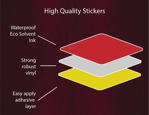 5 x Scots Guards Vinyl Stickers - 2x 75mm, 3x 50mm - FREE SHIPPING redplume