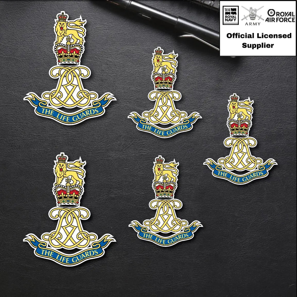 5 x The Life Guards Vinyl Stickers - 2x 75mm, 3x 50mm - Official MoD Reseller redplume
