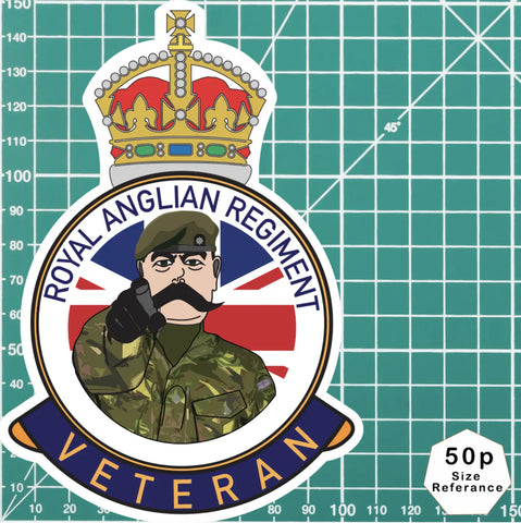 Royal Anglian Regiment Veteran UV Laminated Lord Kitchener & Beret Decal