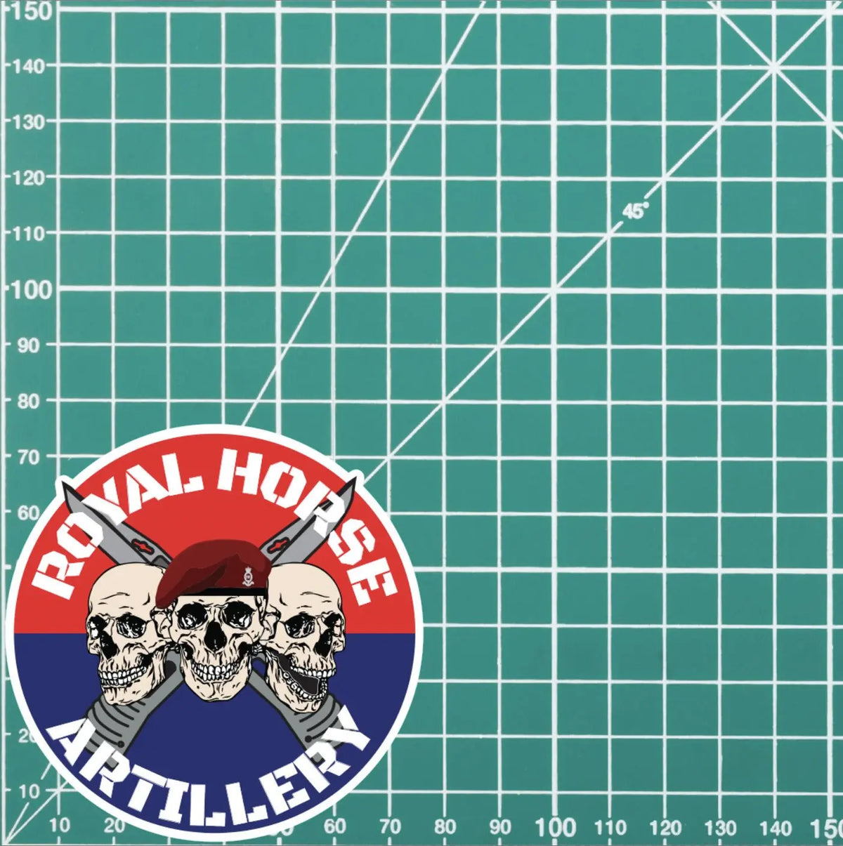 7 Royal Horse Artillery 7 RHA Waterproof Vinyl Stickers Three Skull Design redplume