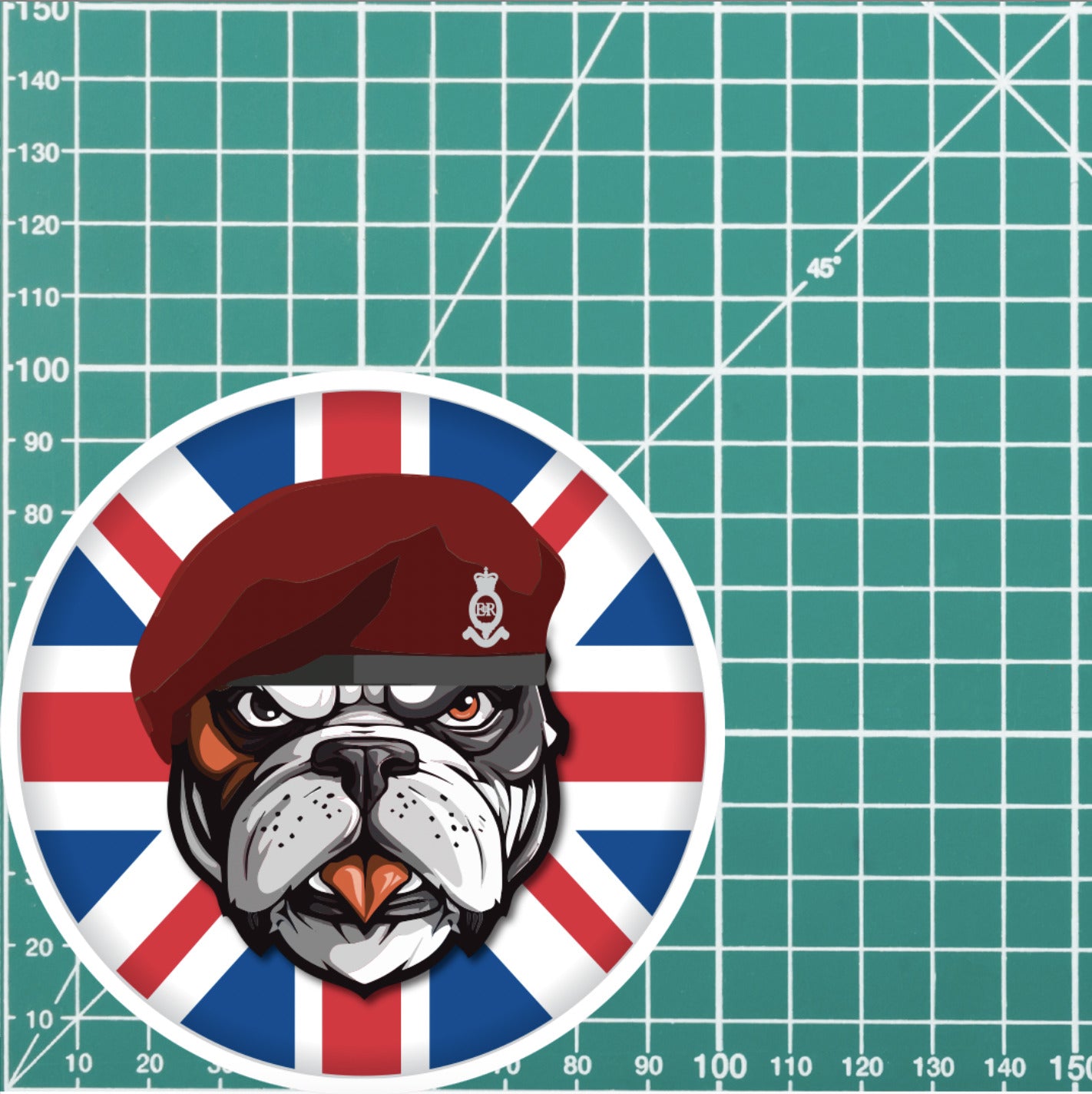 7 Royal Horse Artillery British Veteran Bulldog Decal - 10cm Vinyl Sticker redplume