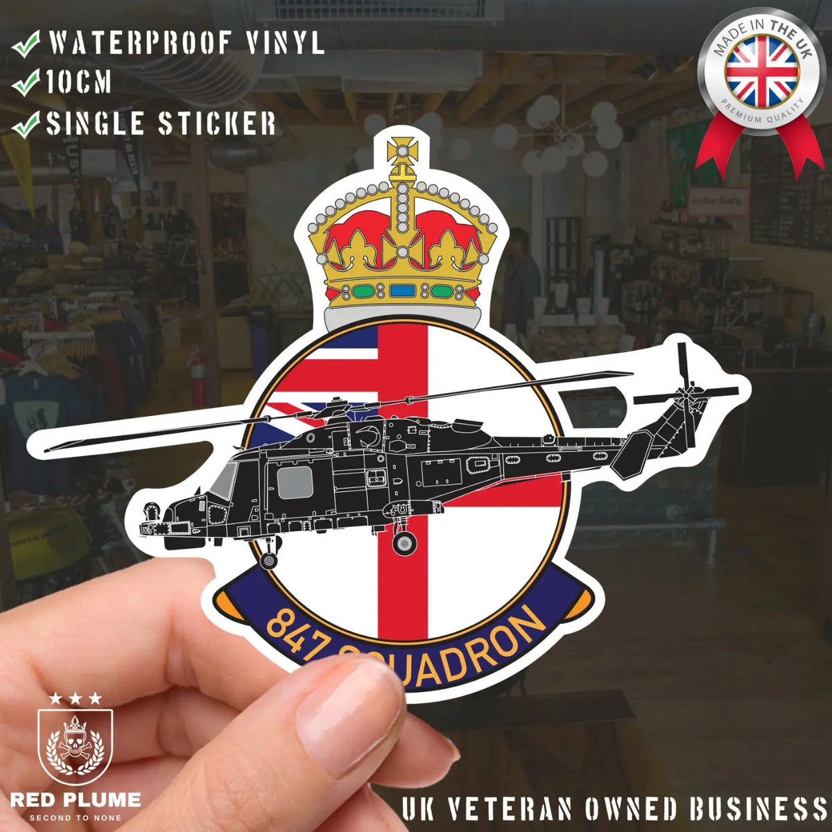 Air Fleet Arm 847 Squadron Badge Vinyl Sticker - Wildcat redplume