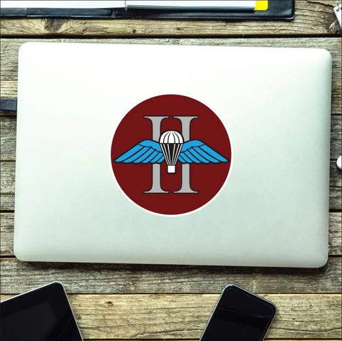 Airborne Parachute Regiment Sticker/Decal - 10cm - Waterproof Vinyl - WINGS - Red Plume