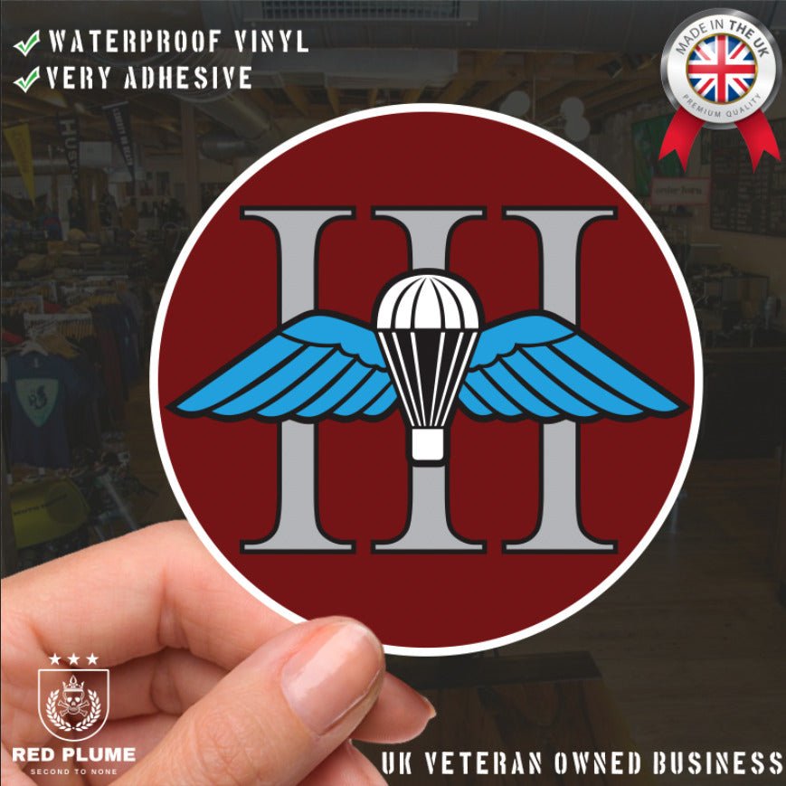 Airborne Parachute Regiment Sticker/Decal - 10cm - Waterproof Vinyl - WINGS redplume