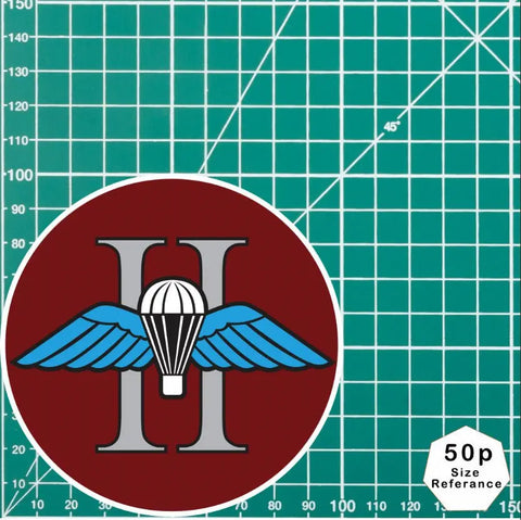 Airborne Parachute Regiment Sticker/Decal - 10cm - Waterproof Vinyl - WINGS - Red Plume
