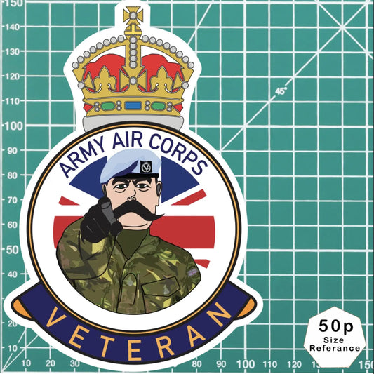 Army Air Corps AAC Veteran UV Laminated Kitch & Beret Decal/Sticker redplume