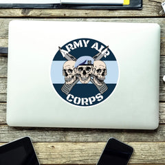 Army Air Corps AAC Waterproof Vinyl Stickers Three Skull Design redplume
