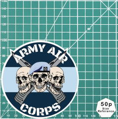 Army Air Corps AAC Waterproof Vinyl Stickers Three Skull Design redplume