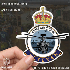 Army Air Corps Apache Veteran UV Laminated Decal redplume