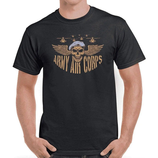 Army Air Corps Flying Skull T Shirt redplume
