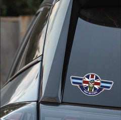 Army Air Corps UV Laminated Vinyl Sticker - Wings redplume