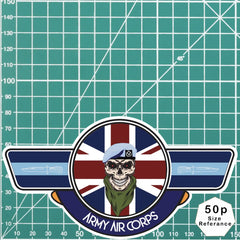 Army Air Corps UV Laminated Vinyl Sticker - Wings redplume