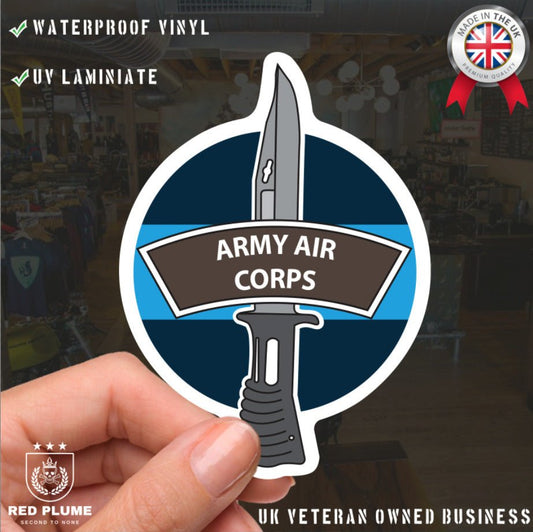 Army Air Corps Vinyl Decal, TRF Colours & Bayonet Design - 10cm redplume