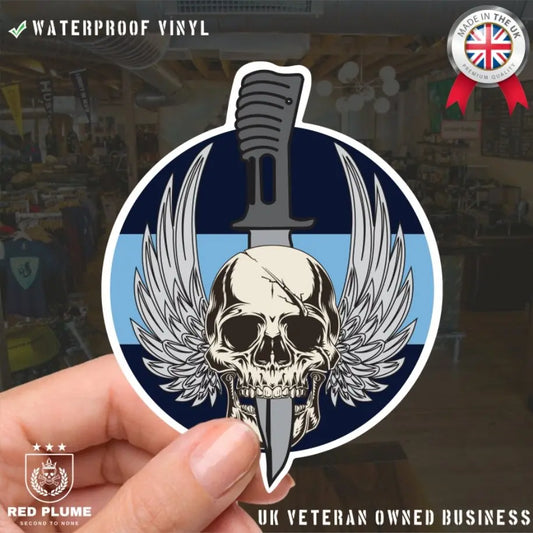 Army Air Corps Waterproof Vinyl - Winged Skull redplume