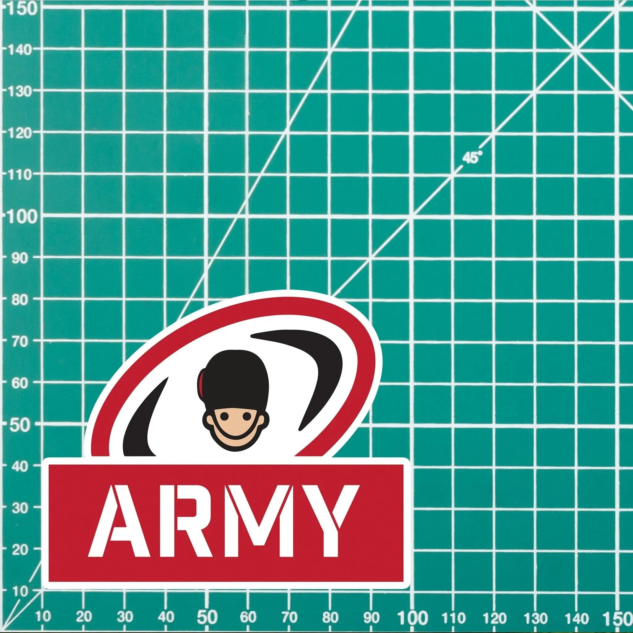 Army Rugby Quality Vinyl Sticker, Army Navy Rugby 100mm wide redplume