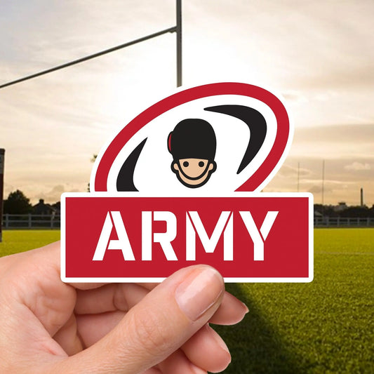Army Rugby Quality Vinyl Sticker, Army Navy Rugby 100mm wide redplume