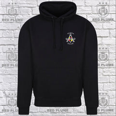 BEDA Square and Compass Hoodie or Zoodie redplume