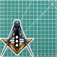 Bedfordshire Masonic Sticker Square & Compass Union Vinyl Decal redplume