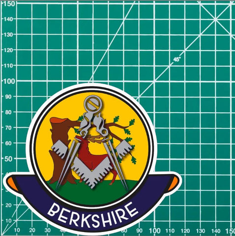 Berkshire Masonic Car Sticker | UV Laminated - Red Plume