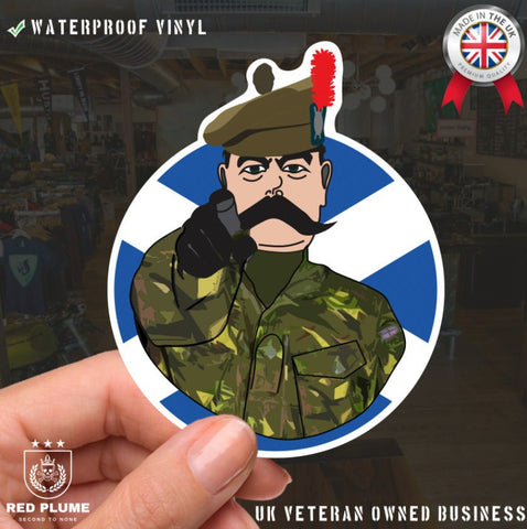 Black Watch Vinyl Waterproof Sticker, Lord Kitchener Design redplume