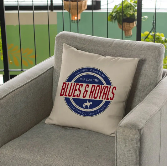 Blues and Royals Retro Cushion Cover - Ideal Stocking Filler - Red Plume