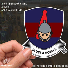 Blues and Royals Shield Vinyl Sticker - 10cm - UV Laminated redplume