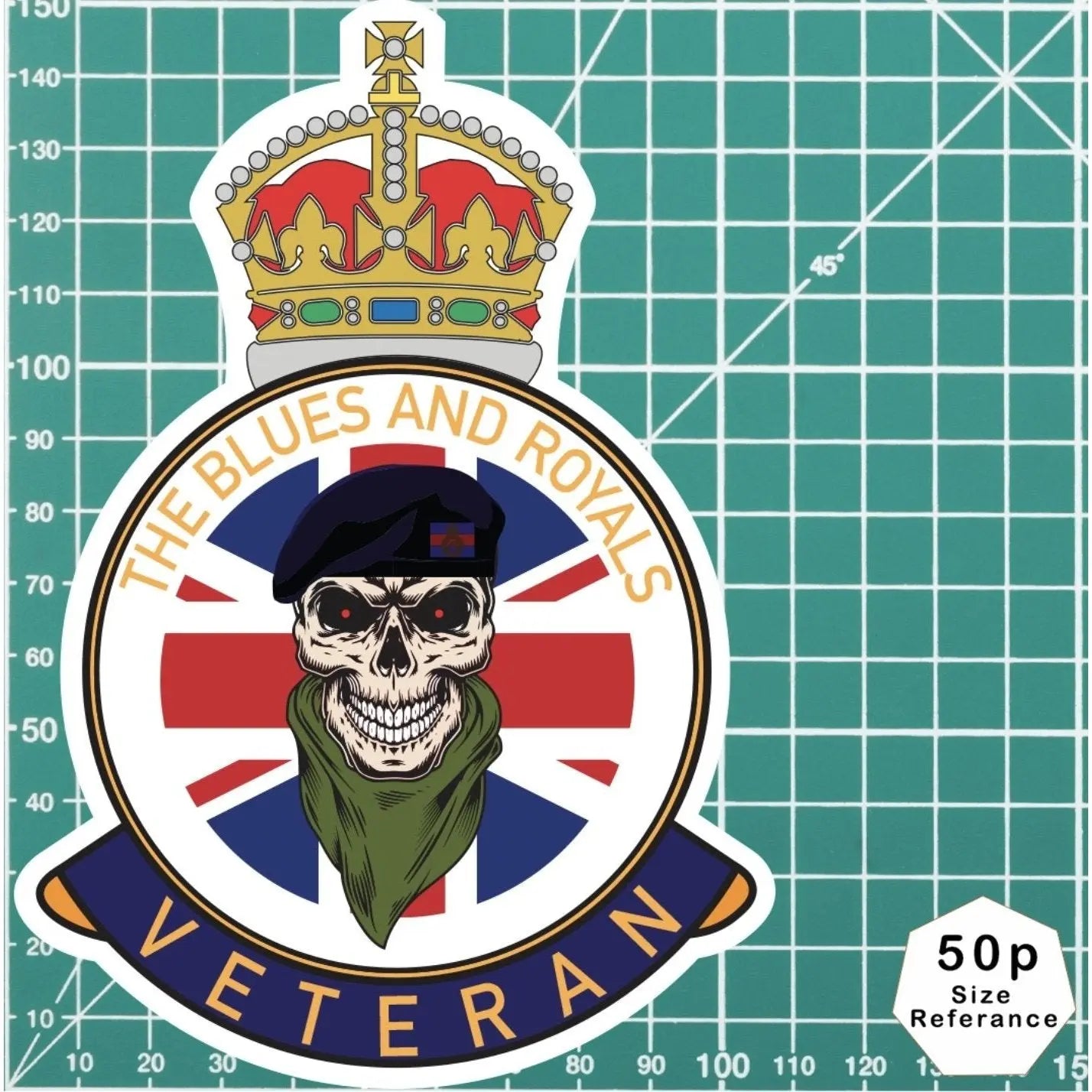 Blues and Royals Veteran UV Laminated Lord Kitchener & Beret Decal redplume