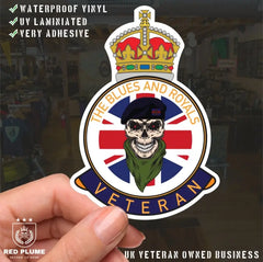 Blues and Royals Veteran UV Laminated Lord Kitchener & Beret Decal redplume