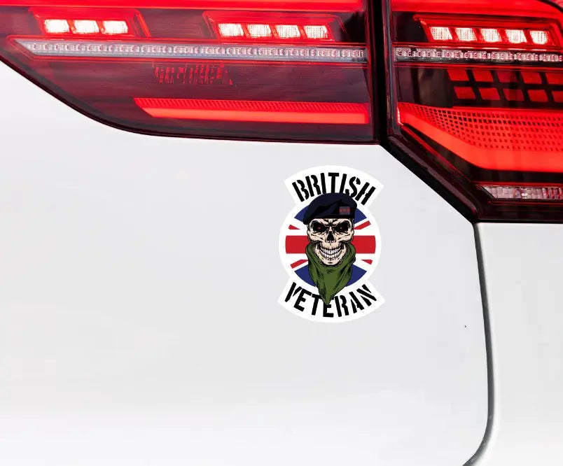 Blues and Royals Veteran Waterproof Vinyl Decal/Sticker Skull and Union Jack redplume