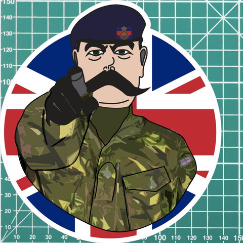 Blues and Royals Vinyl Waterproof Sticker, Lord Kitchener Design FREE SHIPPING redplume