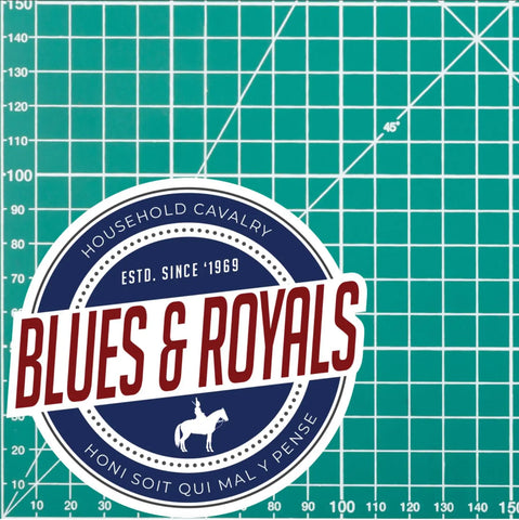 Blues and Royals Waterproof Vinyl Sticker - Retro - Red Plume
