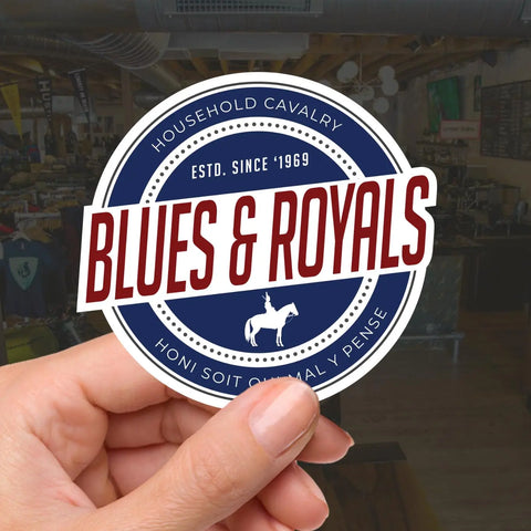 Blues and Royals Waterproof Vinyl Sticker - Retro - Red Plume