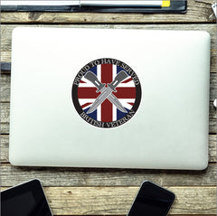 British Veteran Decal | Union Jack with Crossed Bayonets | UV Laminated redplume