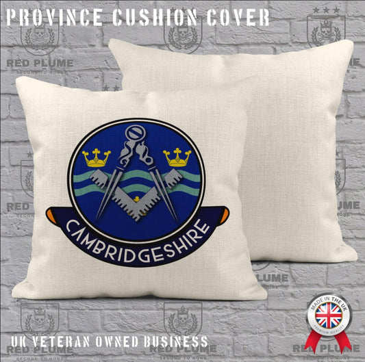 Cambridgeshire Freemasons Cushion Cover - Perfect Christmas Gift redplume
