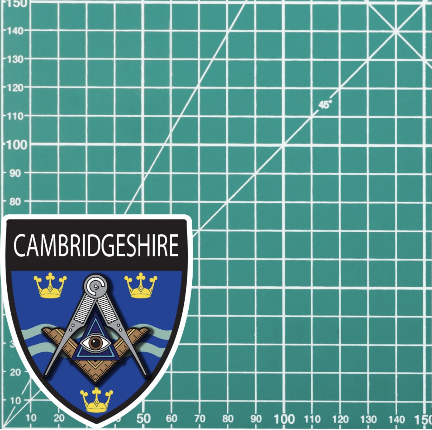 Cambridgeshire Masonic Shield Sticker redplume