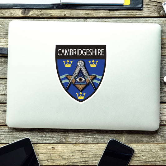 Cambridgeshire Masonic Shield Sticker redplume