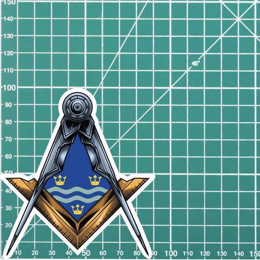 Cambridgeshire Masonic Sticker Square & Compass Union Vinyl Decal redplume