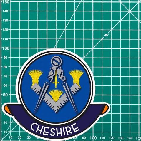 Cheshire Masonic Car Sticker | UV Laminated redplume