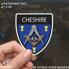 Cheshire Masonic Shield Sticker redplume