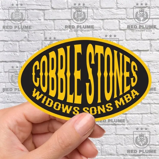 Cobble Stones Oval Vinyl Stickers/Decals - Red Plume