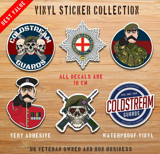 Coldstream Guards - 6 Best-Selling Waterproof Stickers bundle redplume