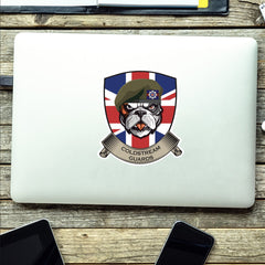 Coldstream Guards British Bulldog and Union Jack Shield Vinyl Sticker - 10cm redplume