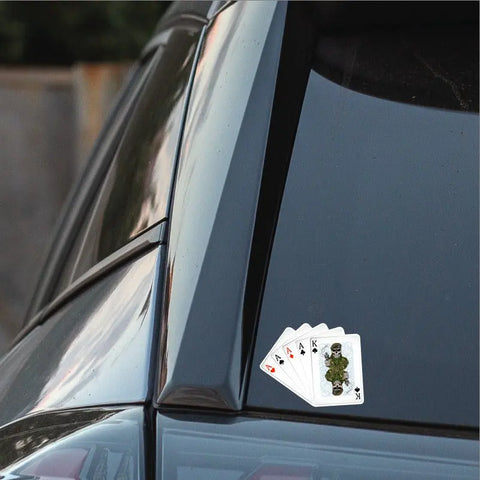 Coldstream Guards King & Aces Waterproof Vinyl Sticker/Decal 10cm - Red Plume
